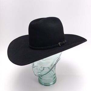 Rodeo‎ King Black 5XXXXX Beaver Quality Felt Cowboy Hat Size 7 Western Cattleman